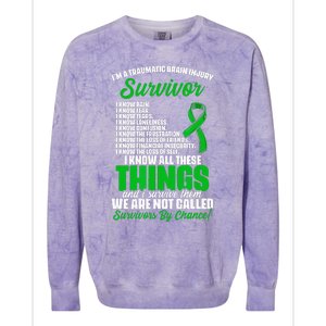 Traumatic Brain Injury Survivor Support TBI Survivor Colorblast Crewneck Sweatshirt