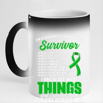 Traumatic Brain Injury Survivor Support TBI Survivor 11oz Black Color Changing Mug