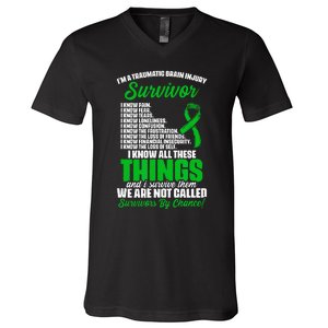 Traumatic Brain Injury Survivor Support TBI Survivor V-Neck T-Shirt