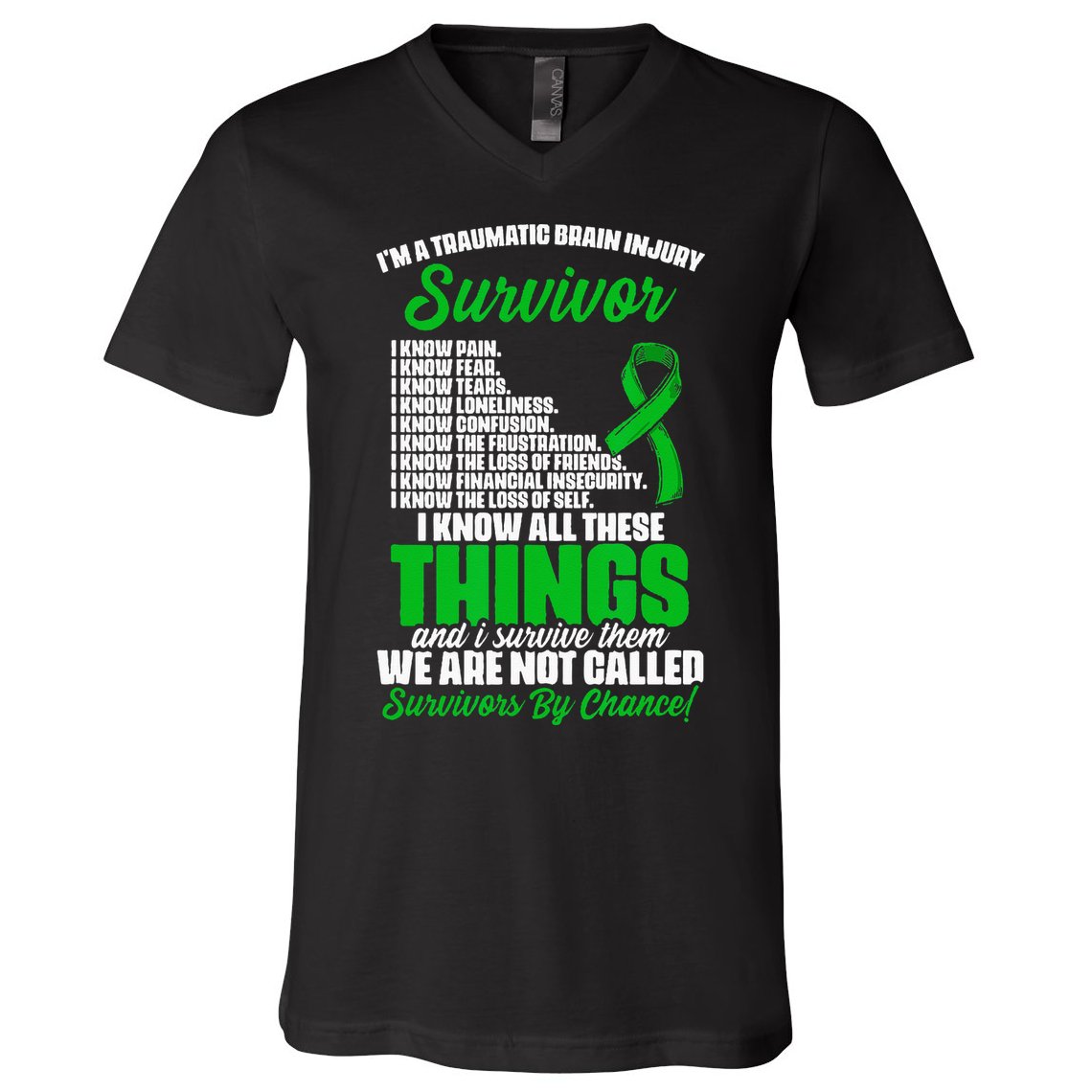 Traumatic Brain Injury Survivor Support TBI Survivor V-Neck T-Shirt