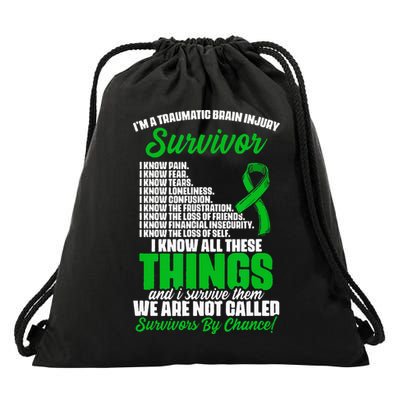 Traumatic Brain Injury Survivor Support TBI Survivor Drawstring Bag