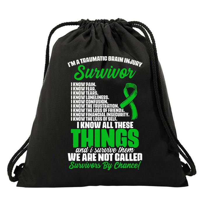 Traumatic Brain Injury Survivor Support TBI Survivor Drawstring Bag