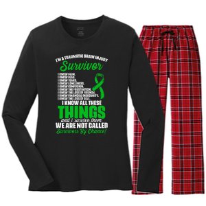 Traumatic Brain Injury Survivor Support TBI Survivor Women's Long Sleeve Flannel Pajama Set 