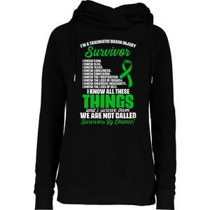 Traumatic Brain Injury Survivor Support TBI Survivor Womens Funnel Neck Pullover Hood