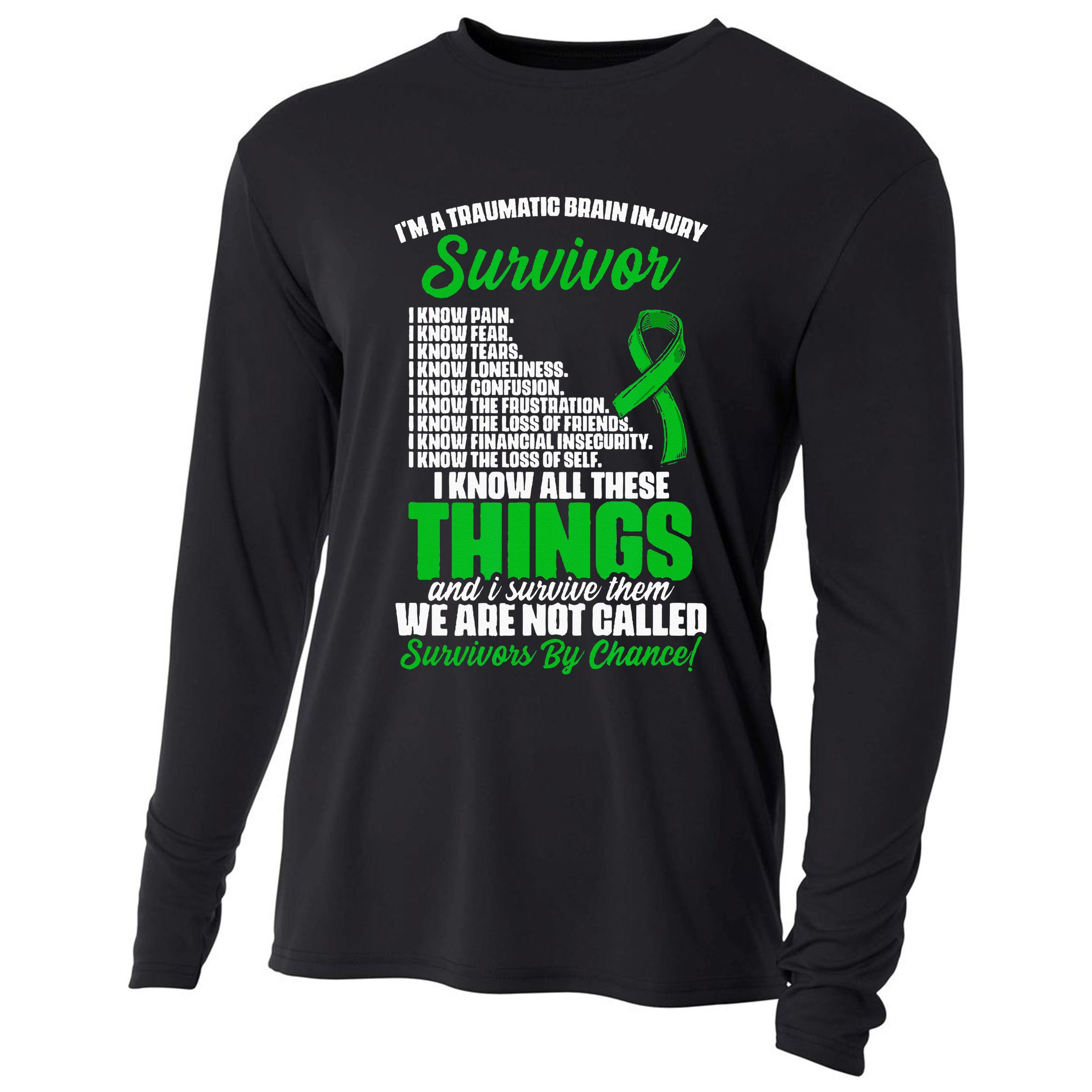 Traumatic Brain Injury Survivor Support TBI Survivor Cooling Performance Long Sleeve Crew