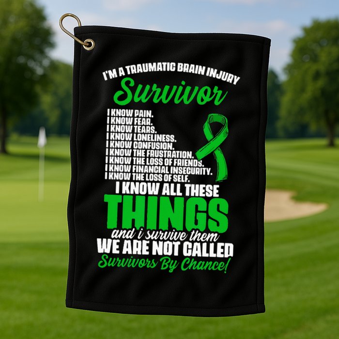 Traumatic Brain Injury Survivor Support TBI Survivor Golf Towel