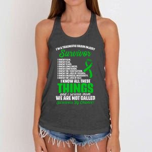 Traumatic Brain Injury Survivor Support TBI Survivor Women's Knotted Racerback Tank