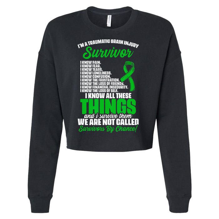 Traumatic Brain Injury Survivor Support TBI Survivor Cropped Pullover Crew