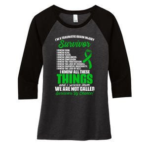 Traumatic Brain Injury Survivor Support TBI Survivor Women's Tri-Blend 3/4-Sleeve Raglan Shirt