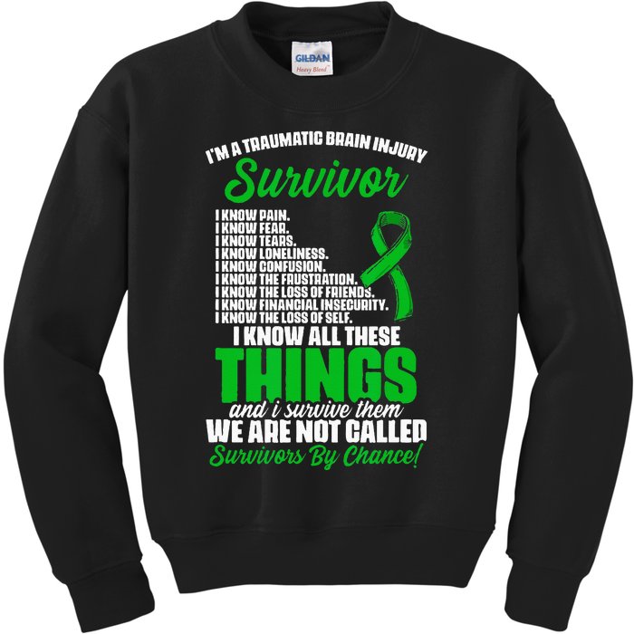 Traumatic Brain Injury Survivor Support TBI Survivor Kids Sweatshirt