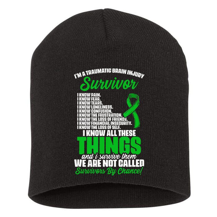Traumatic Brain Injury Survivor Support TBI Survivor Short Acrylic Beanie