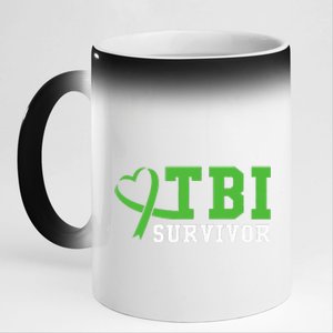 Traumatic Brain Injury TBI Survivor 11oz Black Color Changing Mug