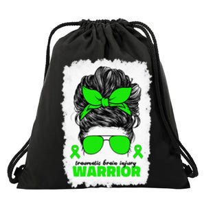 Traumatic Brain Injury Warrior For Women TBI Awareness Month Drawstring Bag