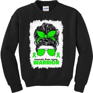 Traumatic Brain Injury Warrior For Women TBI Awareness Month Kids Sweatshirt