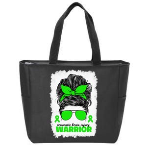 Traumatic Brain Injury Warrior For Women TBI Awareness Month Zip Tote Bag