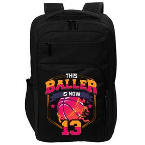 This Baller Is Now 13 Birthday Party Bday Celebration Impact Tech Backpack