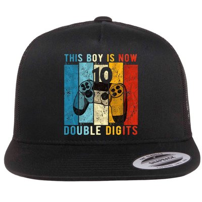 This Boy Is Now Double Digits 10th Birthday Boy 10 Year Old Flatbill Hat
