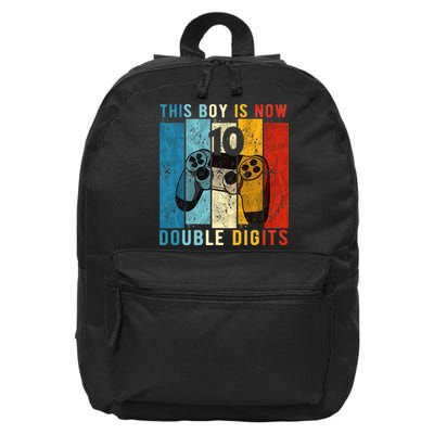 This Boy Is Now Double Digits 10th Birthday Boy 10 Year Old 16 in Basic Backpack