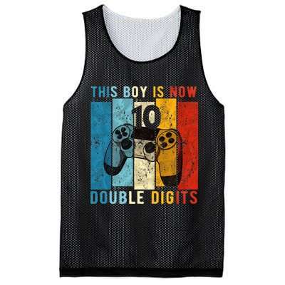 This Boy Is Now Double Digits 10th Birthday Boy 10 Year Old Mesh Reversible Basketball Jersey Tank