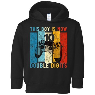This Boy Is Now Double Digits 10th Birthday Boy 10 Year Old Toddler Hoodie