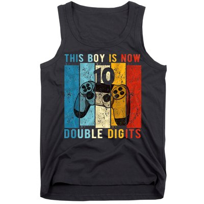 This Boy Is Now Double Digits 10th Birthday Boy 10 Year Old Tank Top