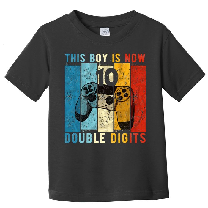 This Boy Is Now Double Digits 10th Birthday Boy 10 Year Old Toddler T-Shirt