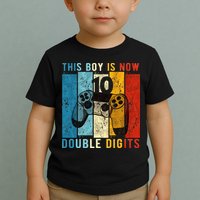 This Boy Is Now Double Digits 10th Birthday Boy 10 Year Old Toddler T-Shirt