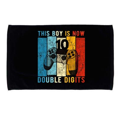 This Boy Is Now Double Digits 10th Birthday Boy 10 Year Old Microfiber Hand Towel