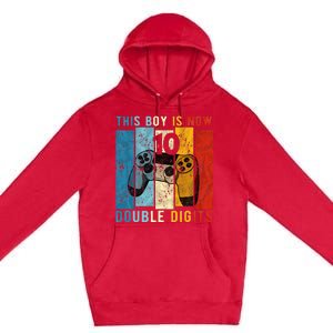 This Boy Is Now Double Digits 10th Birthday Boy 10 Year Old Premium Pullover Hoodie