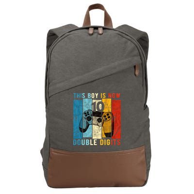 This Boy Is Now Double Digits 10th Birthday Boy 10 Year Old Cotton Canvas Backpack
