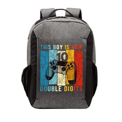 This Boy Is Now Double Digits 10th Birthday Boy 10 Year Old Vector Backpack