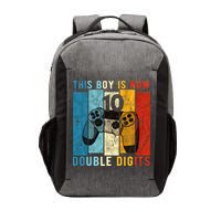 This Boy Is Now Double Digits 10th Birthday Boy 10 Year Old Vector Backpack