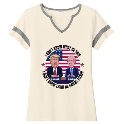 Trump Biden I DonT Know What He Said He DoesnT Either Ladies Halftime Notch Neck Tee