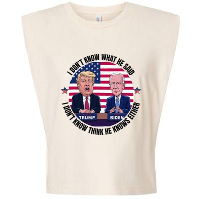 Trump Biden I DonT Know What He Said He DoesnT Either Garment-Dyed Women's Muscle Tee