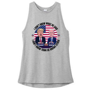 Trump Biden I DonT Know What He Said He DoesnT Either Ladies PosiCharge Tri-Blend Wicking Tank