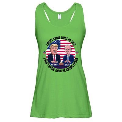 Trump Biden I DonT Know What He Said He DoesnT Either Ladies Essential Flowy Tank