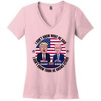 Trump Biden I DonT Know What He Said He DoesnT Either Women's V-Neck T-Shirt