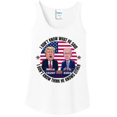 Trump Biden I DonT Know What He Said He DoesnT Either Ladies Essential Tank