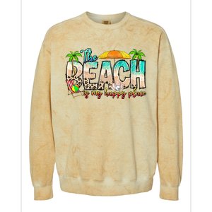 The Beach Is My Happy Place Vacation Summer Colorblast Crewneck Sweatshirt