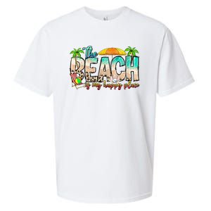 The Beach Is My Happy Place Vacation Summer Sueded Cloud Jersey T-Shirt