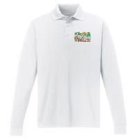 The Beach Is My Happy Place Vacation Summer Performance Long Sleeve Polo