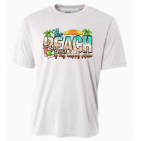 The Beach Is My Happy Place Vacation Summer Cooling Performance Crew T-Shirt