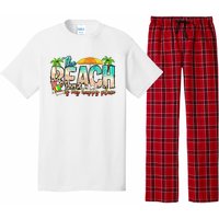 The Beach Is My Happy Place Vacation Summer Pajama Set