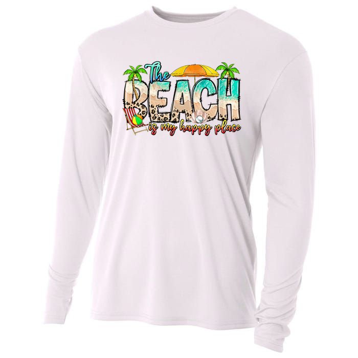 The Beach Is My Happy Place Vacation Summer Cooling Performance Long Sleeve Crew