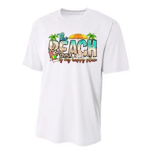 The Beach Is My Happy Place Vacation Summer Performance Sprint T-Shirt