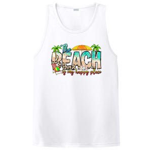 The Beach Is My Happy Place Vacation Summer PosiCharge Competitor Tank