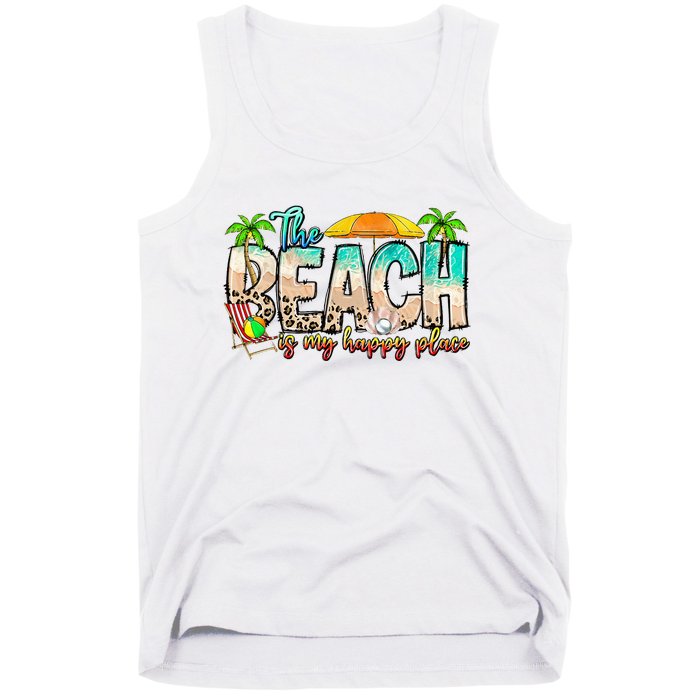 The Beach Is My Happy Place Vacation Summer Tank Top