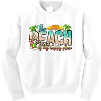 The Beach Is My Happy Place Vacation Summer Kids Sweatshirt