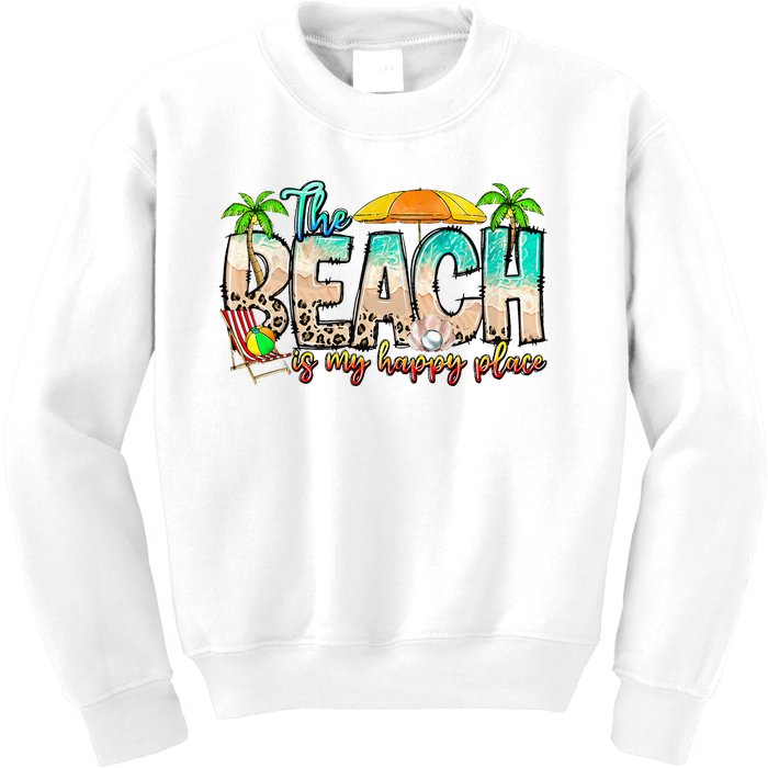 The Beach Is My Happy Place Vacation Summer Kids Sweatshirt