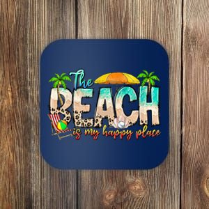 The Beach Is My Happy Place Vacation Summer Coaster